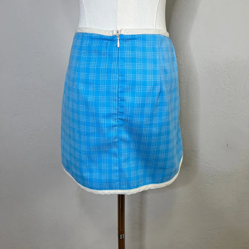 Urban Outfitters Blue‎ Plaid Mini Skirt Size Small Preppy Athleisure Pockets